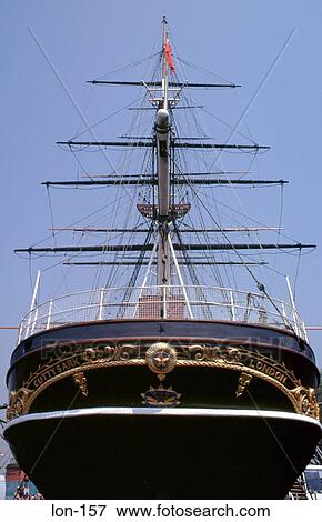 Stock Photo - Stern of Cutty Sark in Dock Greenwich London UK. Fotosearch