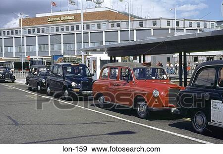 Stock Photo - Taxi Rank Heathrow Airport London England. Fotosearch