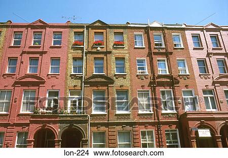 Picture - Terraced Victorian Town Houses Earls Court London UK. Fotosearch