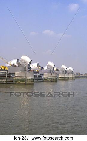 Thames Flood Barrier London England UK View Large Photo Image Stock Photo - Thames Flood Barrier London England UK. Fotosearch
