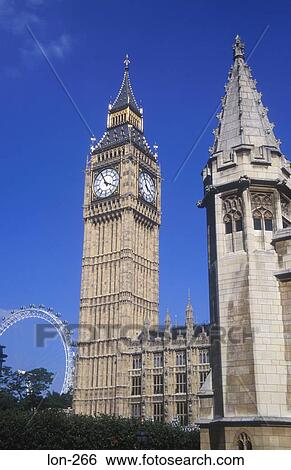Stock Photograph - The Houses of Parliament and the London Eye London UK. Fotosearch