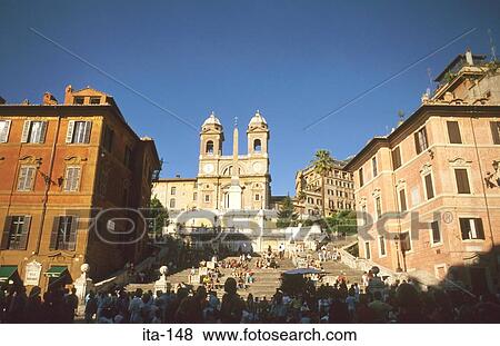The Spanish Steps Rome Italy View Large Photo Image Stock Photo - The Spanish Steps Rome Italy. Fotosearch