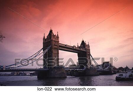 Stock Image - Tower Bridge over the Thames London UK. Fotosearch