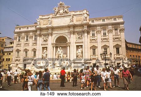 Trevi Fountain Rome Italy Europe View Large Photo Image Stock Photo - Trevi Fountain Rome Italy Europe. Fotosearch