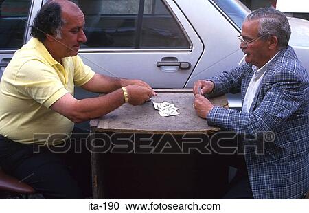 Two Men Playing Cards Italy View Large Photo Image Stock Image - Two Men Playing Cards Italy. Fotosearch