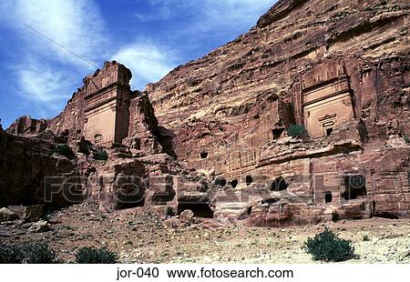 Uneishu Tomb Cut into Cliff Face Petra Jordan View Large Photo Image Stock Image - Uneishu Tomb Cut into Cliff Face Petra Jordan. Fotosearch