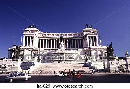 Stock Photo - Victor Emmanuel II Statue Rome Italy Europe. Fotosearch