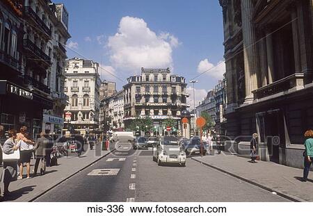 View along Rue Henri Maus Brussels Belgium View Large Photo Image Stock Photograph - View along Rue Henri Maus Brussels Belgium. Fotosearch
