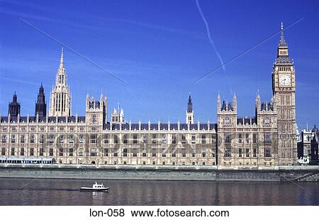 View Of Houses Of Parliament Over The Thames London E View Large Photo Image Stock Photo - View Of Houses Of Parliament Over The Thames London E. Fotosearch