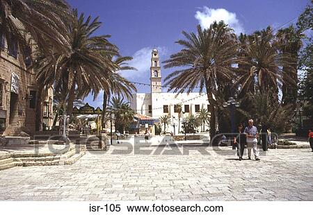 View of Kedumim Square and St Peters Monastery Jaffa View Large Photo Image Stock Photography - View of Kedumim Square and St Peters Monastery Jaffa. Fotosearch