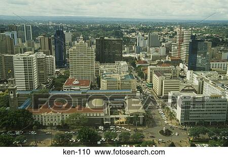 Stock Image - View of Nairobi Kenya. Fotosearch