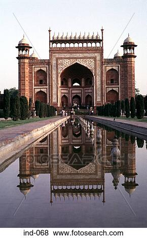 View of Taj Mahal Water Garden Agra India Asia View Large Photo Image Stock Photo - View of Taj Mahal Water Garden Agra India Asia. Fotosearch