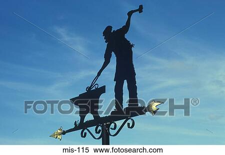 Stock Photography - Weathervane in Shape of Blacksmith. Fotosearch