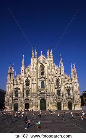 West End of the Duomo Milan Italy View Large Photo Image Stock Photo - West End of the Duomo Milan Italy. Fotosearch