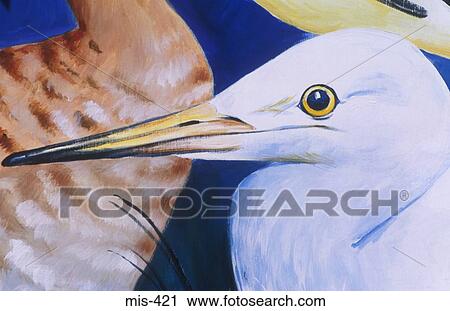 Stock Image - Wild Bird Mural. Fotosearch
