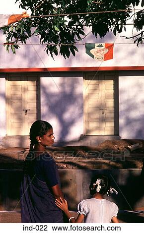 Woman and Girl on Train Platform India Asia View Large Photo Image Stock Image - Woman and Girl on Train Platform India Asia. Fotosearch
