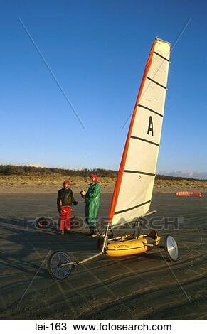 Stock Image - Yachters by Land Yacht. Fotosearch
