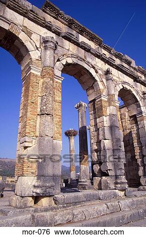 Ancient Roman Arcade Volubilis Morocco View Large Photo Image Stock Photograph - Ancient Roman Arcade Volubilis Morocco. Fotosearch