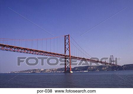 April 25th Suspension Bridge Lisbon Portugal View Large Photo Image Stock Photo - April 25th Suspension Bridge Lisbon Portugal. Fotosearch