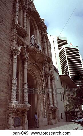 Baroque Church Front and Distant Offices Panama City View Large Photo Image Stock Photo - Baroque Church Front and Distant Offices Panama City. Fotosearch