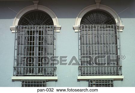 Barred Windows in Colonial Building Panama City View Large Photo Image Stock Image - Barred Windows in Colonial Building Panama City. Fotosearch