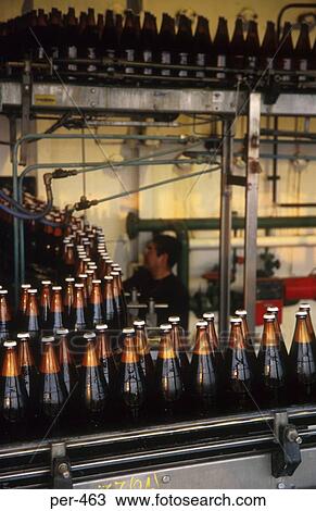 Stock Image - Bottling Line Crystal Brewery Lima Peru. Fotosearch