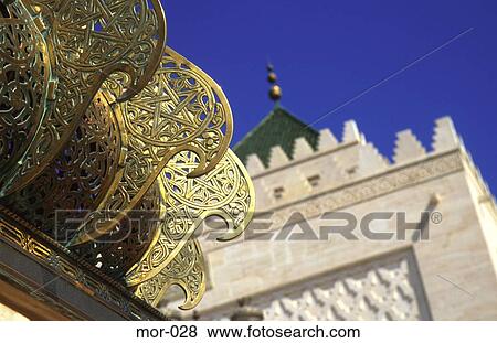 Brass Knotwork and Mausoleum Rabat Morocco View Large Photo Image Stock Photo - Brass Knotwork and Mausoleum Rabat Morocco. Fotosearch