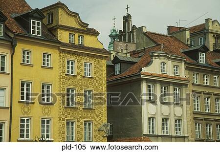 Stock Photography - Buildings around the Plac Zamkowy Warsaw Old Town Poland. Fotosearch