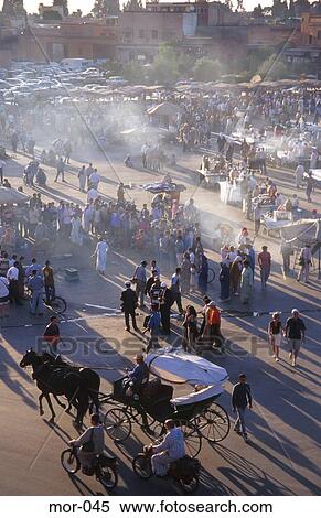 Busy Market Jemaa el-Fna Marrakesh Morocco View Large Photo Image Stock Photography - Busy Market Jemaa el-Fna Marrakesh Morocco. Fotosearch