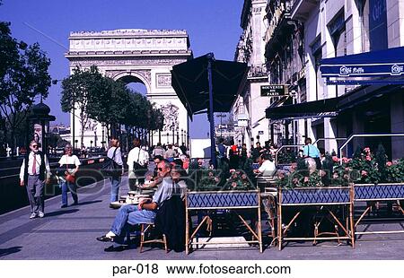 Cafe Life Champs-Elysees Paris France View Large Photo Image Stock Photo - Cafe Life Champs-Elysees Paris France. Fotosearch