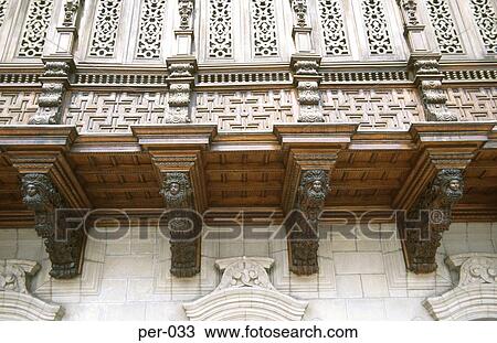Carved Balcony Archbishops Palace Lima Peru View Large Photo Image Stock Image - Carved Balcony Archbishops Palace Lima Peru. Fotosearch