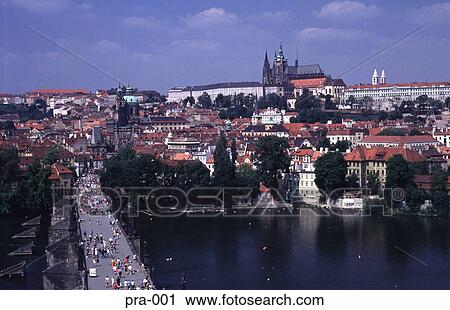 Stock Image - Charles Bridge and Prague Castle Czech Republic. Fotosearch
