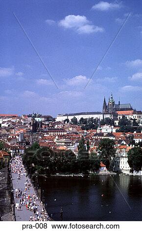 Charles Bridge and Prague Castle Czech Republic View Large Photo Image Stock Photo - Charles Bridge and Prague Castle Czech Republic. Fotosearch