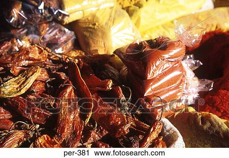 Stock Image - Chillies Cuzco Peru. Fotosearch