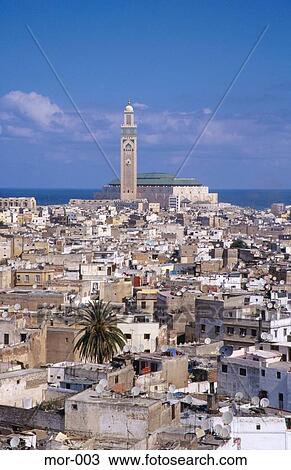 Cityscape and Hassan II Mosque Casablanca Morocco View Large Photo Image Stock Image - Cityscape and Hassan II Mosque Casablanca Morocco. Fotosearch