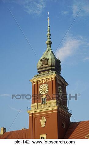 Stock Image - Clock Tower Royal Castle Warsaw Poland. Fotosearch