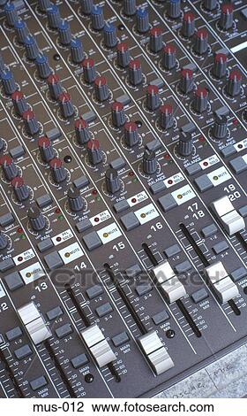 Close Up Of Studio Mixing Desk Stock Image Mus 012 Fotosearch