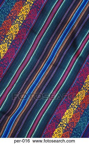 Stock Photograph - Close Up of Traditional Indian Cloth Peru. Fotosearch