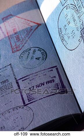 Close-up of Visa Stamps in a UK Passport View Large Photo Image Stock Photo - Close-up of Visa Stamps in a UK Passport. Fotosearch