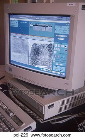 Computer Monitor Showing Fingerprint Software UK View Large Photo Image Stock Photograph - Computer Monitor Showing Fingerprint Software UK. Fotosearch