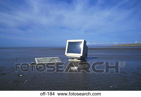 Computer On Beach View Large Photo Image Picture - Computer On Beach. Fotosearch