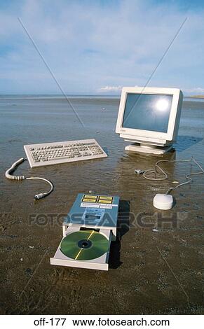 Computer On Beach View Large Photo Image Stock Photo - Computer On Beach. Fotosearch