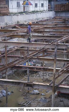 Construction Worker Walking on Girder Kuala Lumpur Malaysia View Large Photo Image Stock Photograph - Construction Worker Walking on Girder Kuala Lumpur Malaysia. Fotosearch