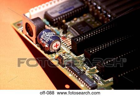 Corner of a Computer Motherboard View Large Photo Image Stock Photo - Corner of a Computer Motherboard. Fotosearch