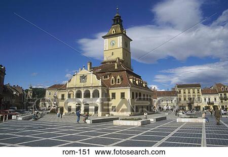 Stock Image - Council House Piata Sfatuli Brasov Romania. Fotosearch