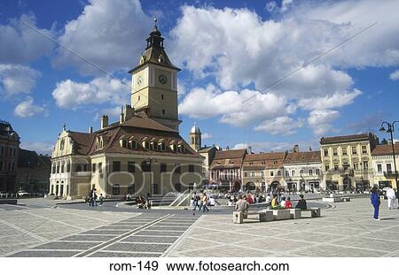 Council House Piata Sfatuli Brasov Romania View Large Photo Image Stock Photo - Council House Piata Sfatuli Brasov Romania. Fotosearch