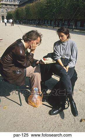 Couple Playing Chess in Park Paris France View Large Photo Image Stock Photography - Couple Playing Chess in Park Paris France. Fotosearch