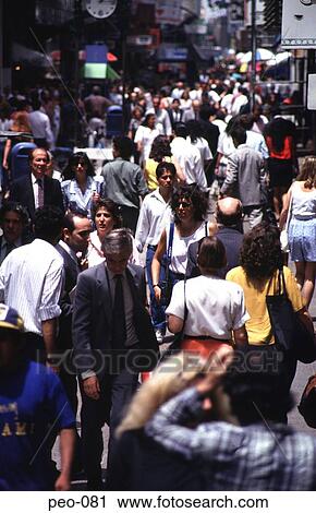 Stock Image - Crowd of Pedestrians Argentina. Fotosearch