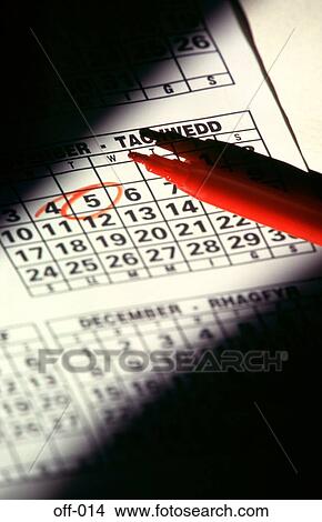 Picture - Date Circled on Calendar. Fotosearch
