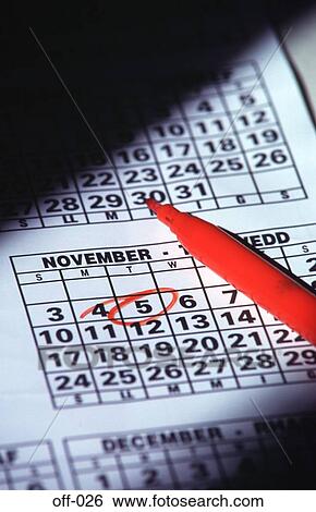 Stock Photograph - Date Circled on Calendar. Fotosearch